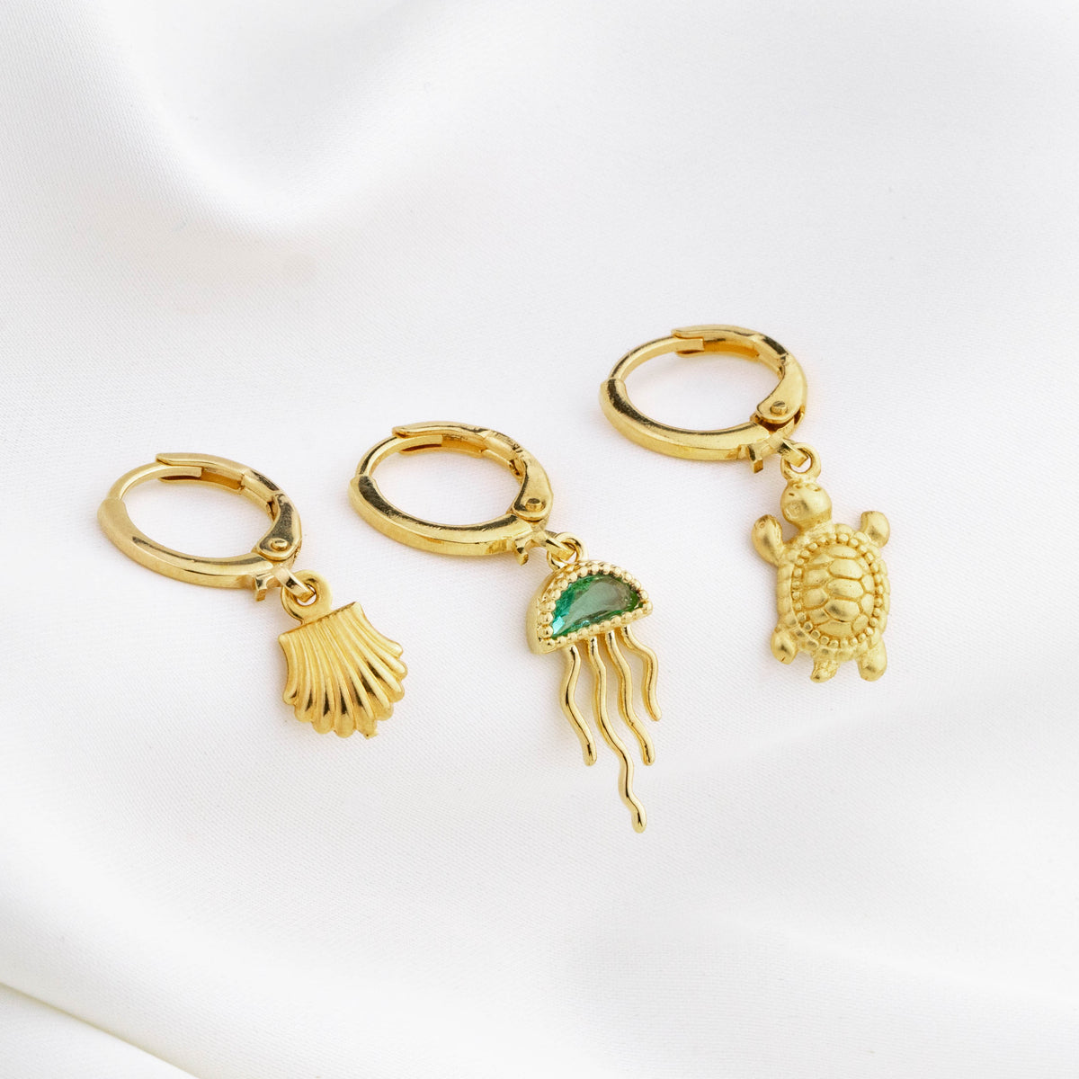 Small Golden Turtle Earring