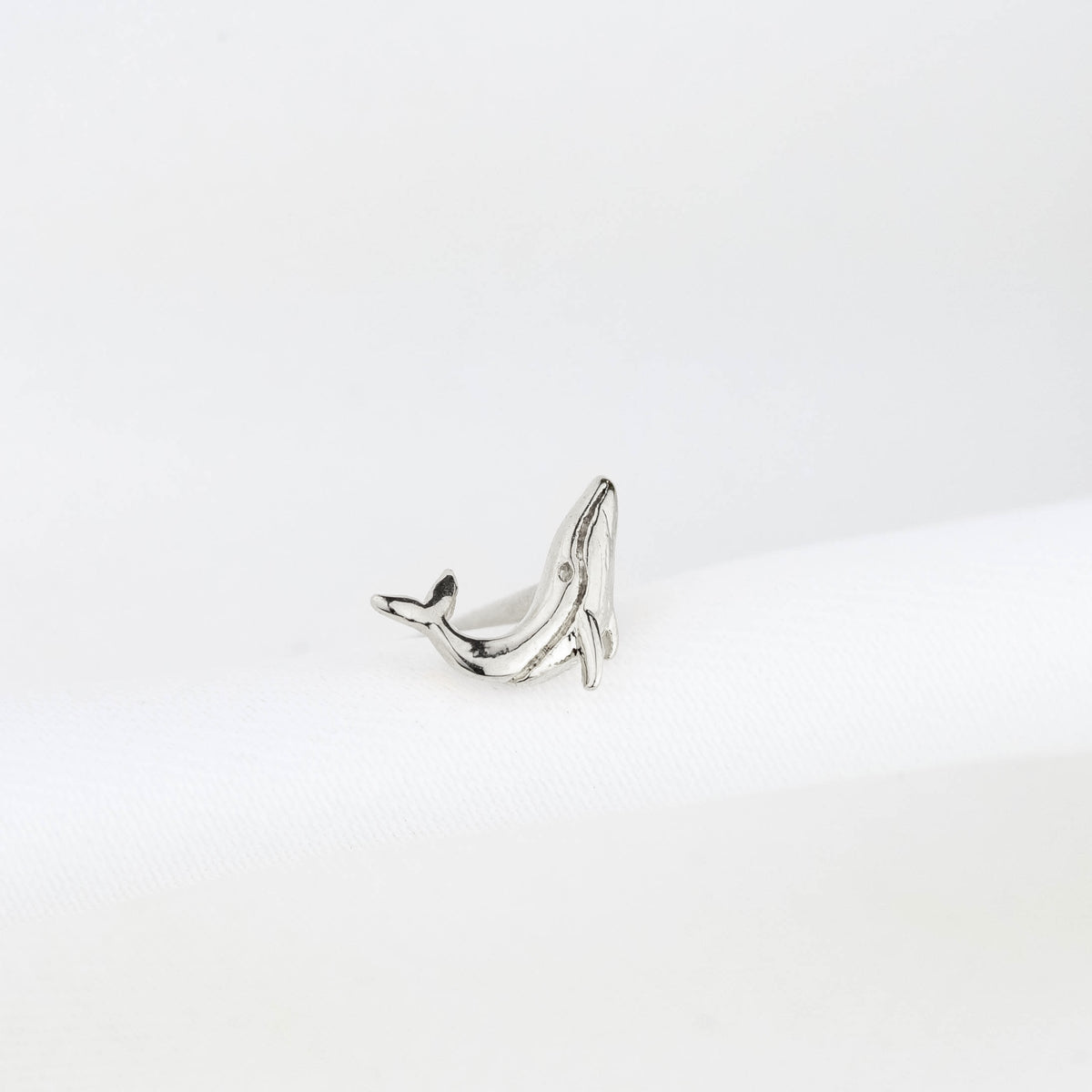 Silver Tiny Whale Stud