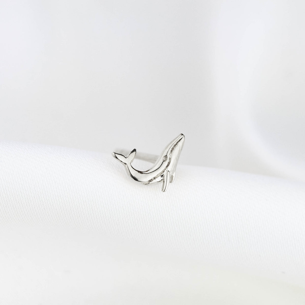 Silver Tiny Whale Stud