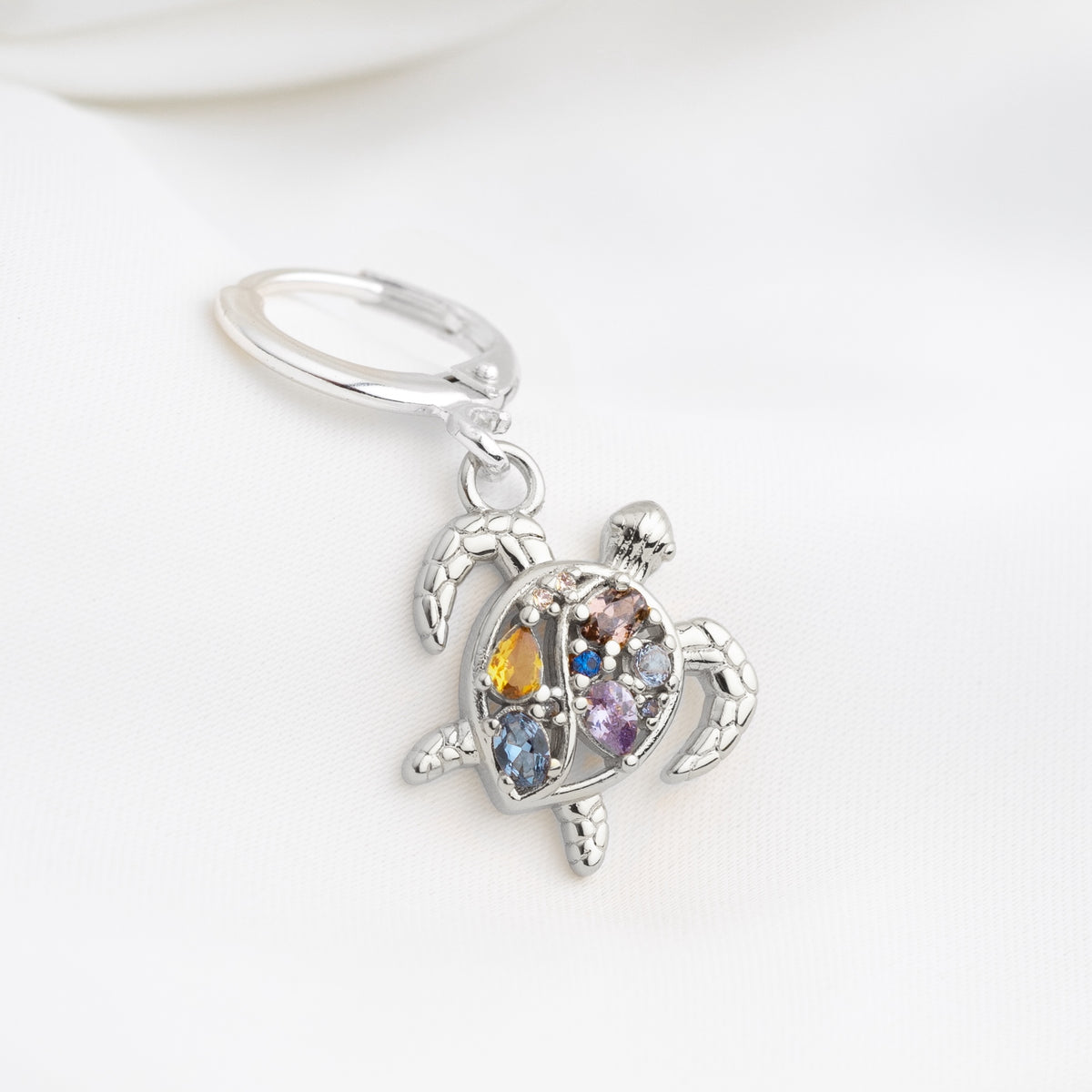 Silver Mystic Turtle Earring