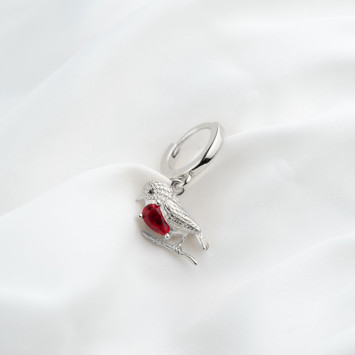 Silver Robin Earring