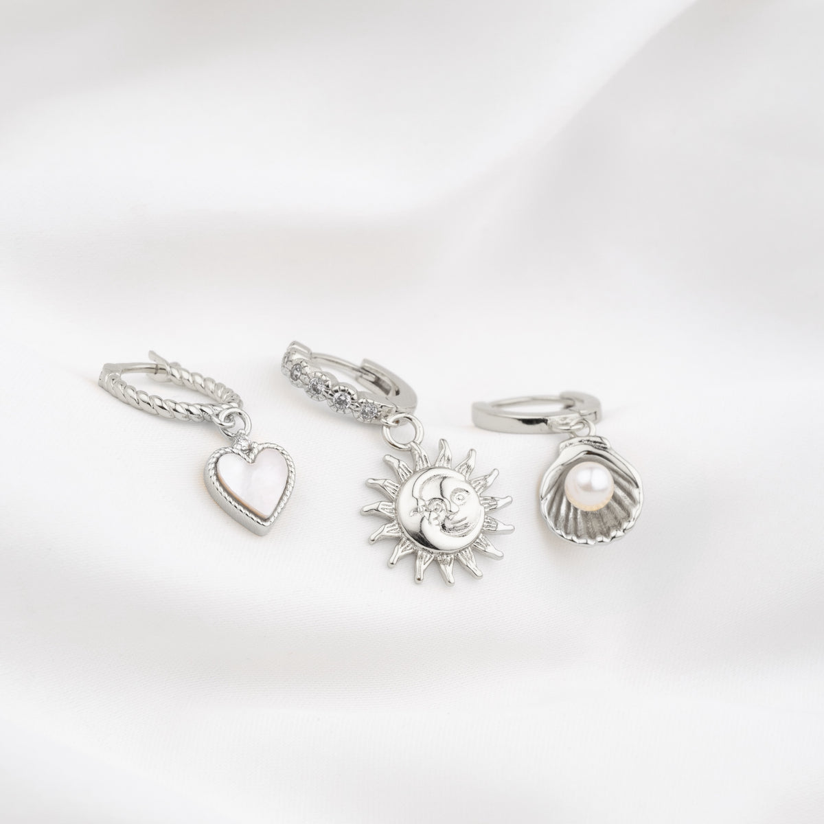 Silver Shell Pearl Earring