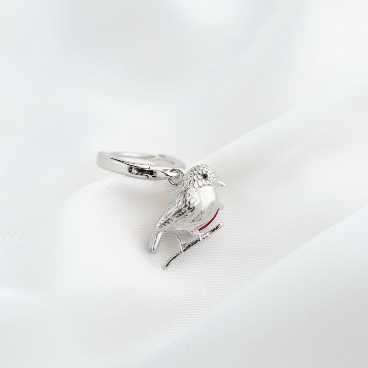 Silver Robin Earring