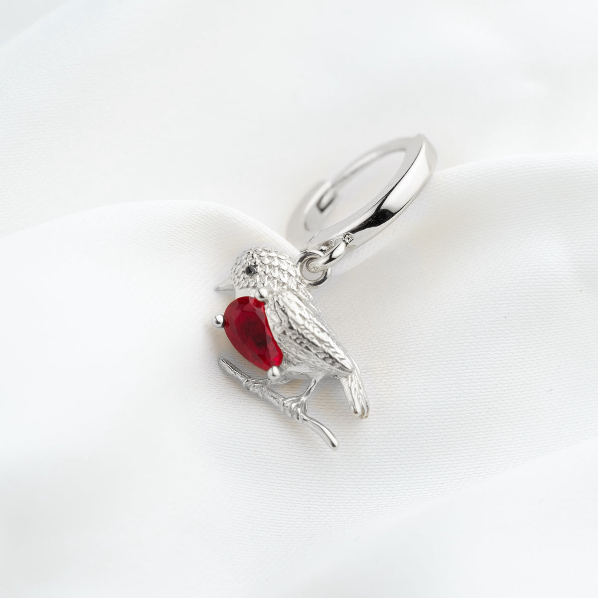 Silver Robin Earring