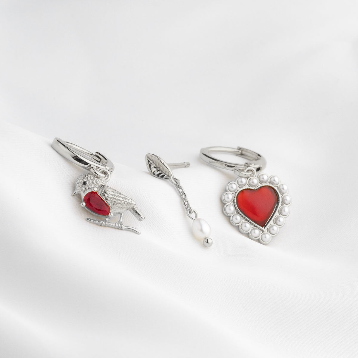 Silver Robin Earring