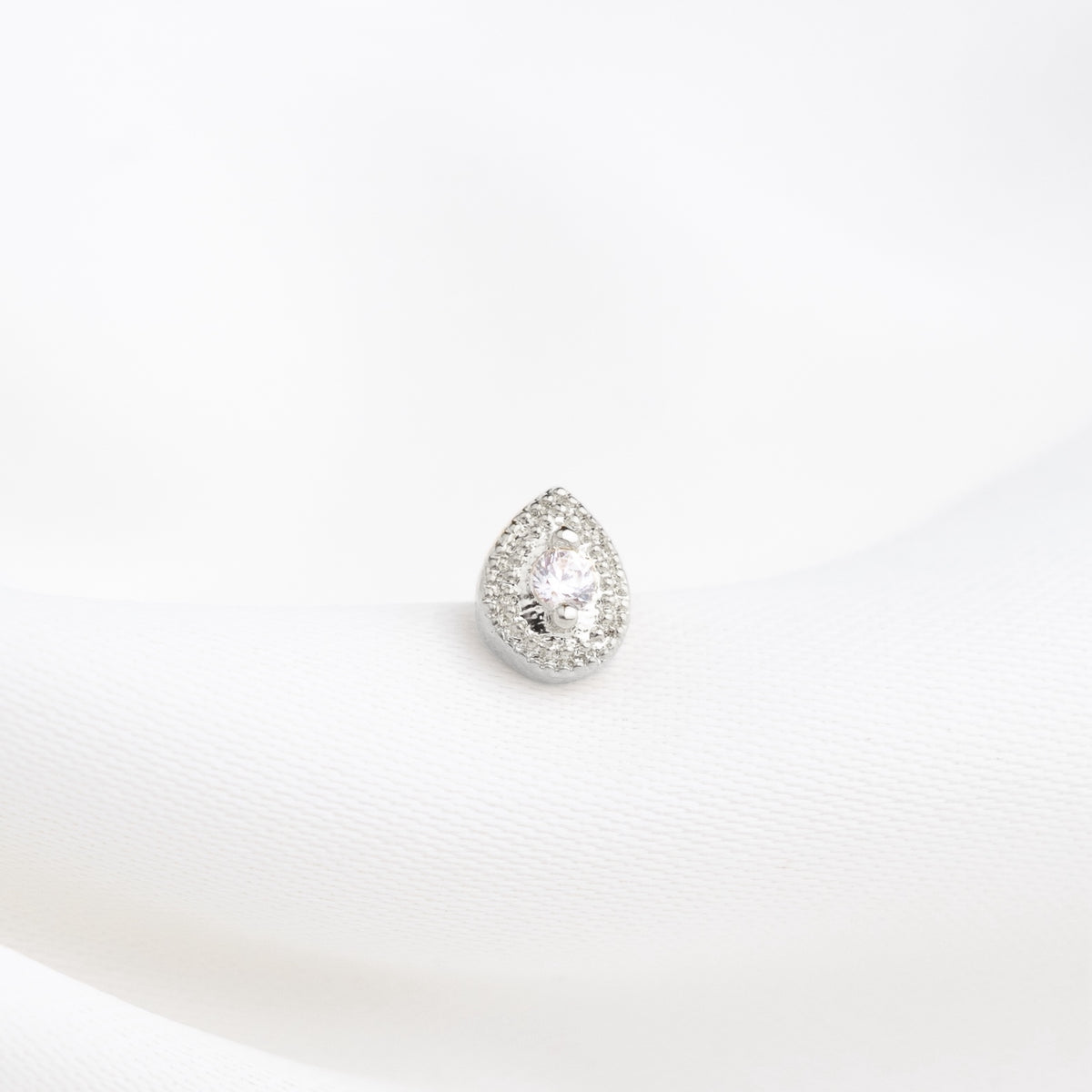 Silver Droplet Stud
