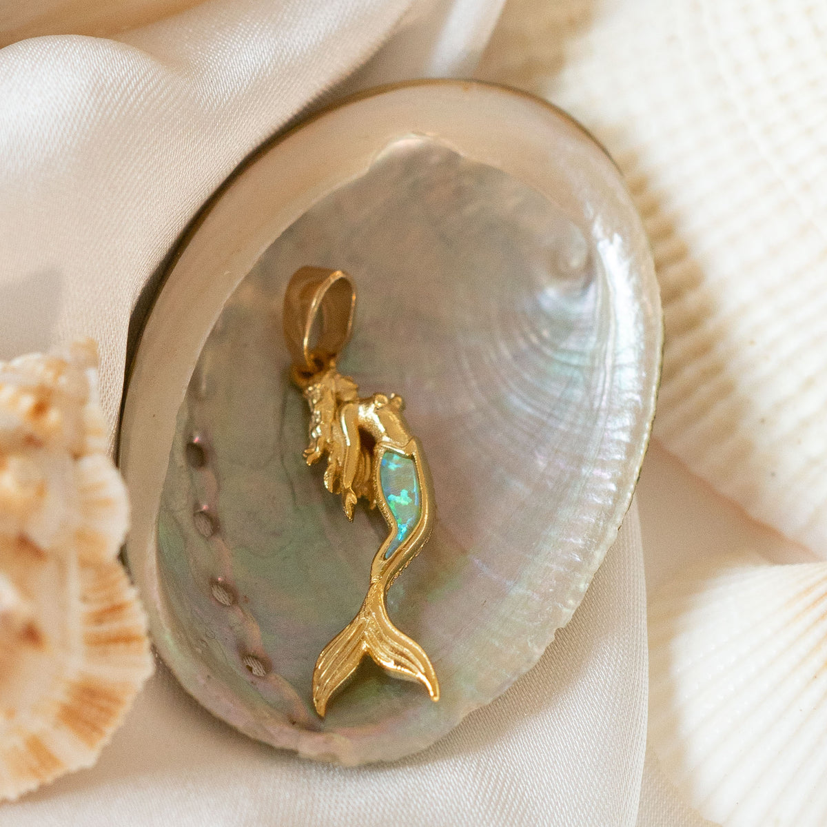Bohemian Green Opal Mermaid Necklace