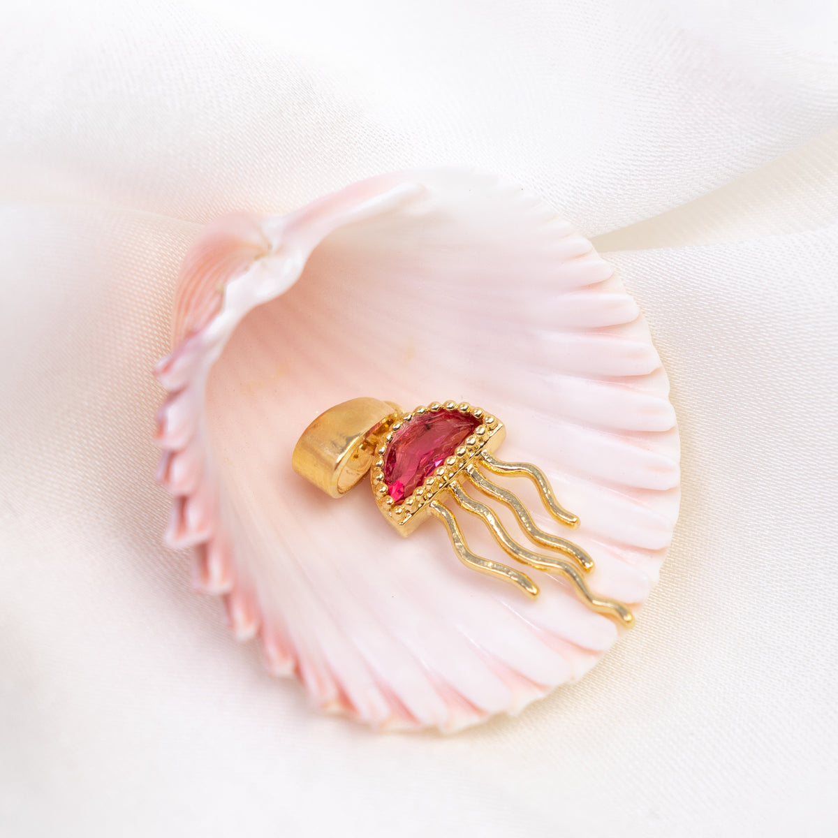 Pink Tropical Jellyfish Necklace