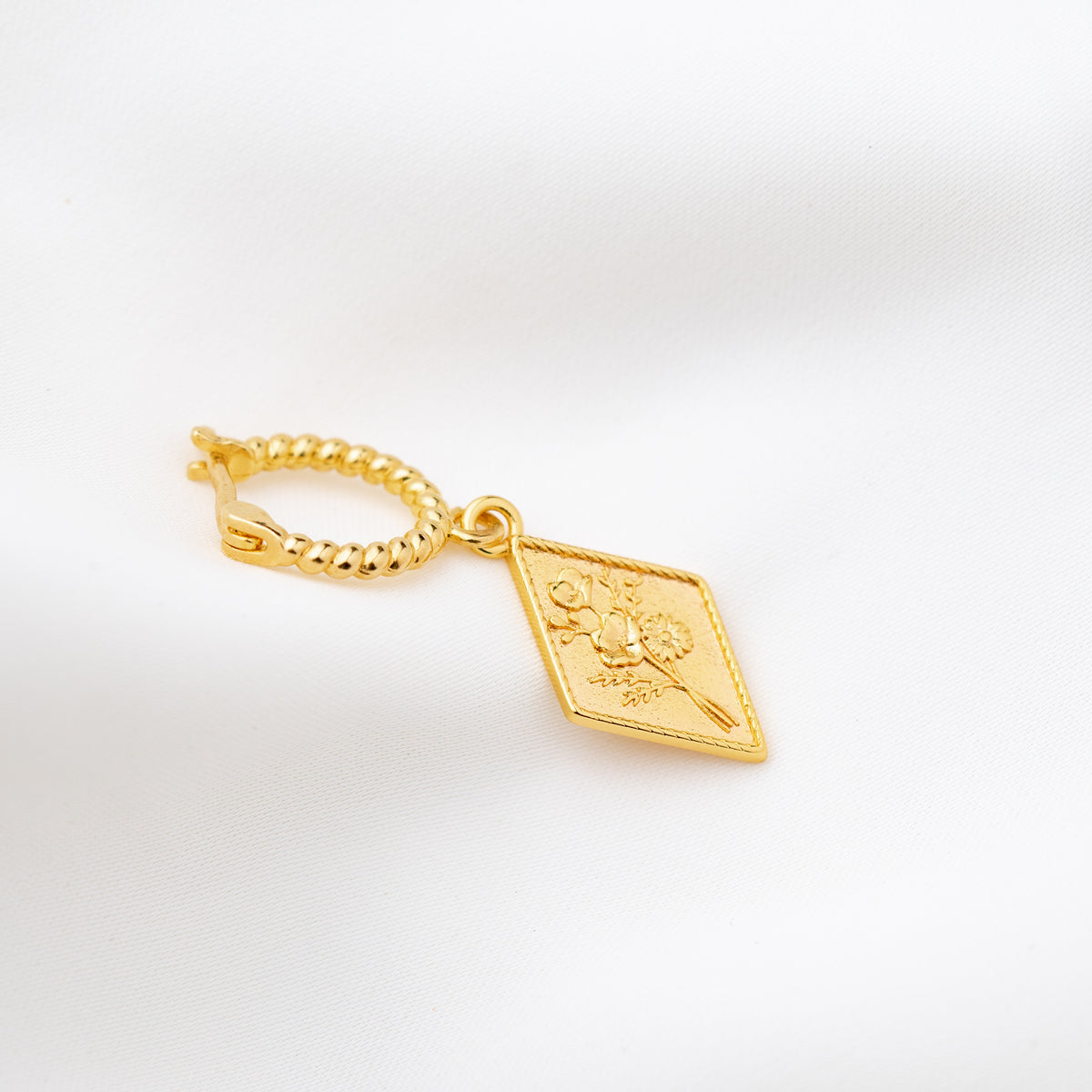 Delicate Bouquet Earring Twisted Hoop