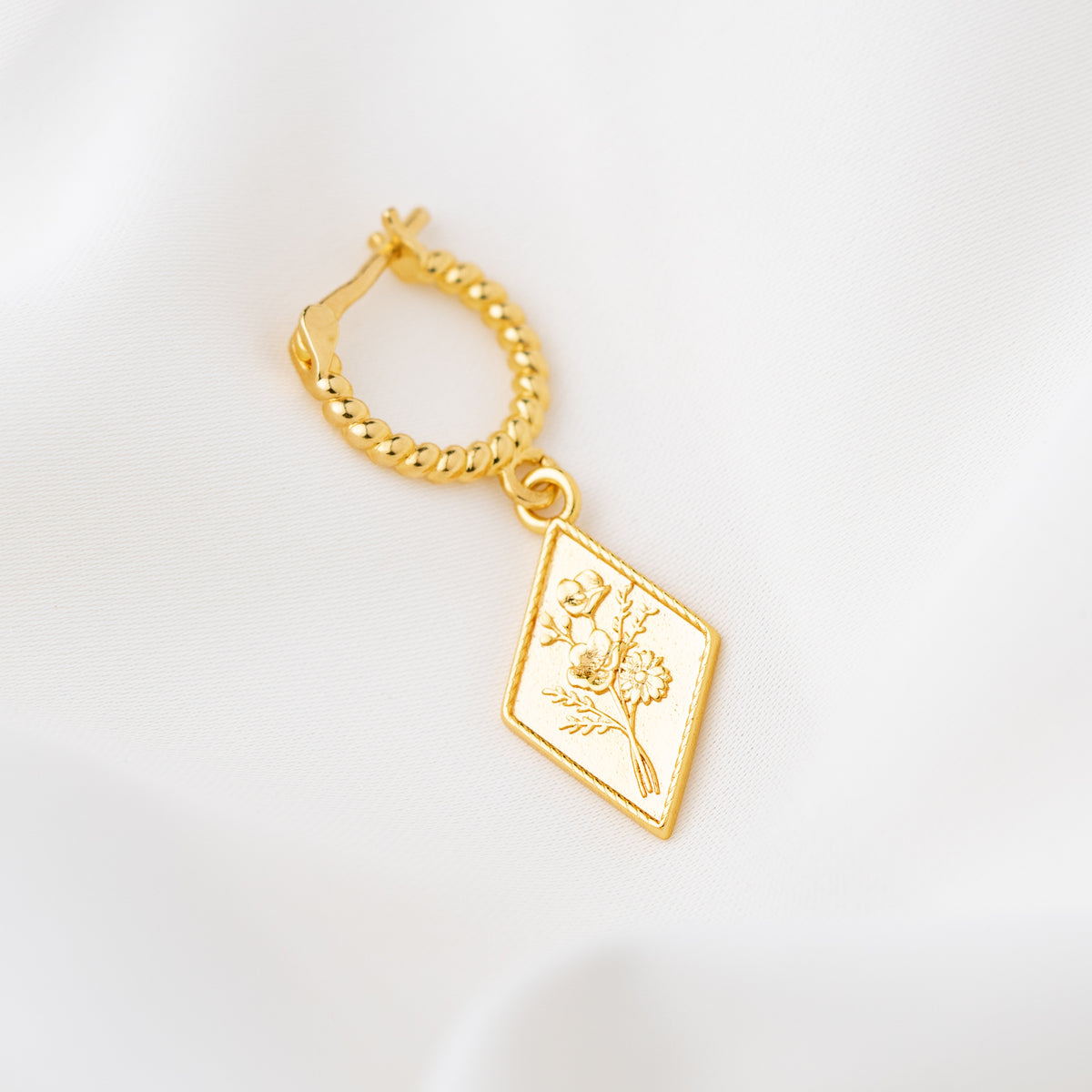 Delicate Bouquet Earring Twisted Hoop