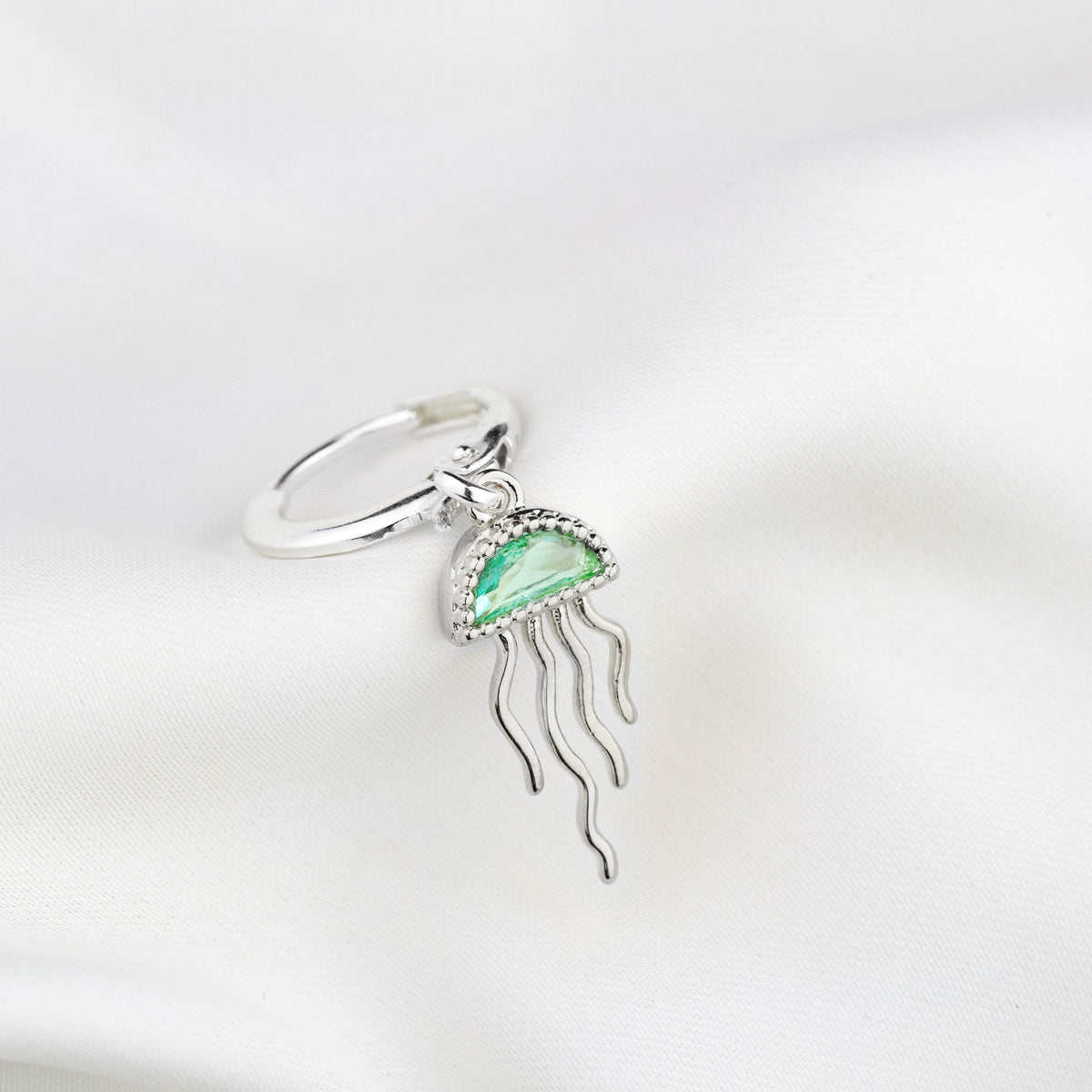 Silver Tropical Jellyfish Earring