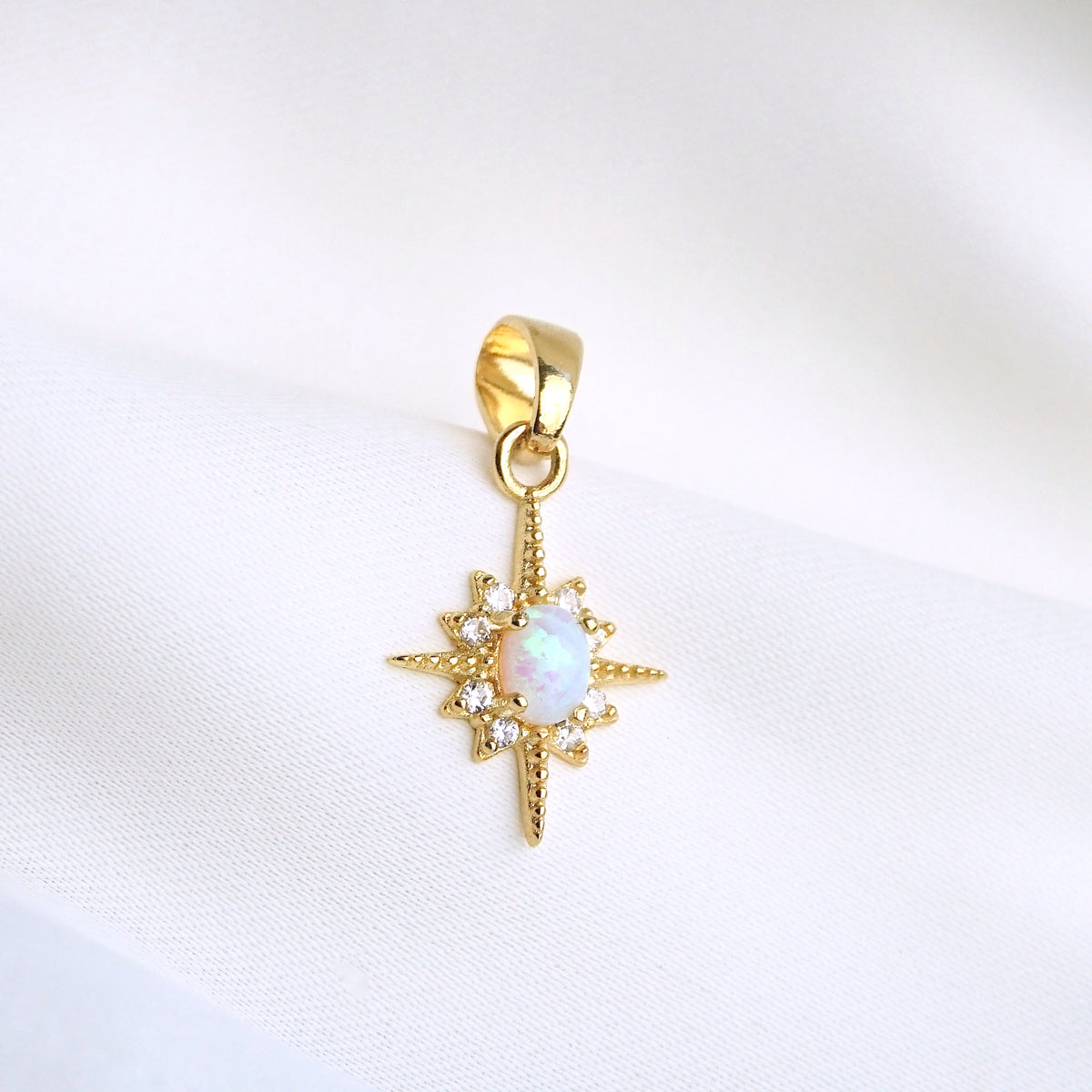 Delicate Opal North Star Necklace