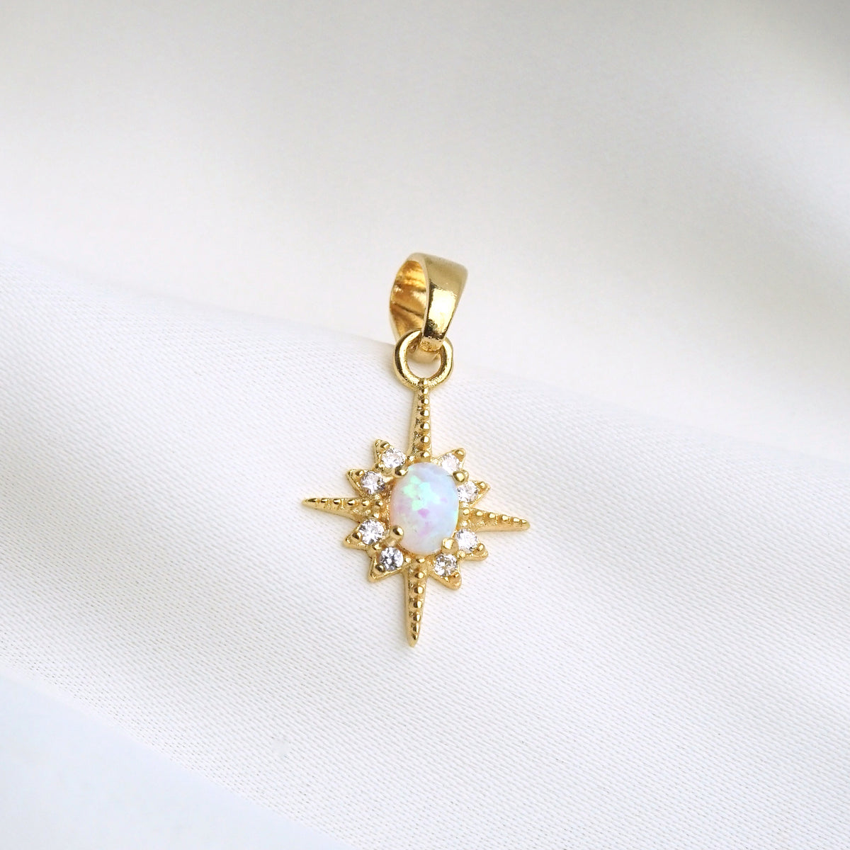 Delicate Opal North Star Necklace
