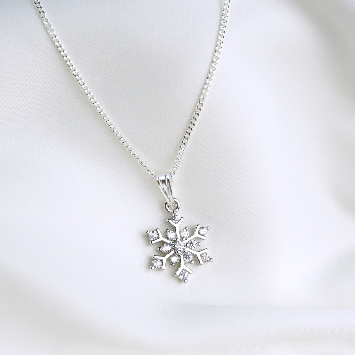 Silver Ice Crystal Necklace