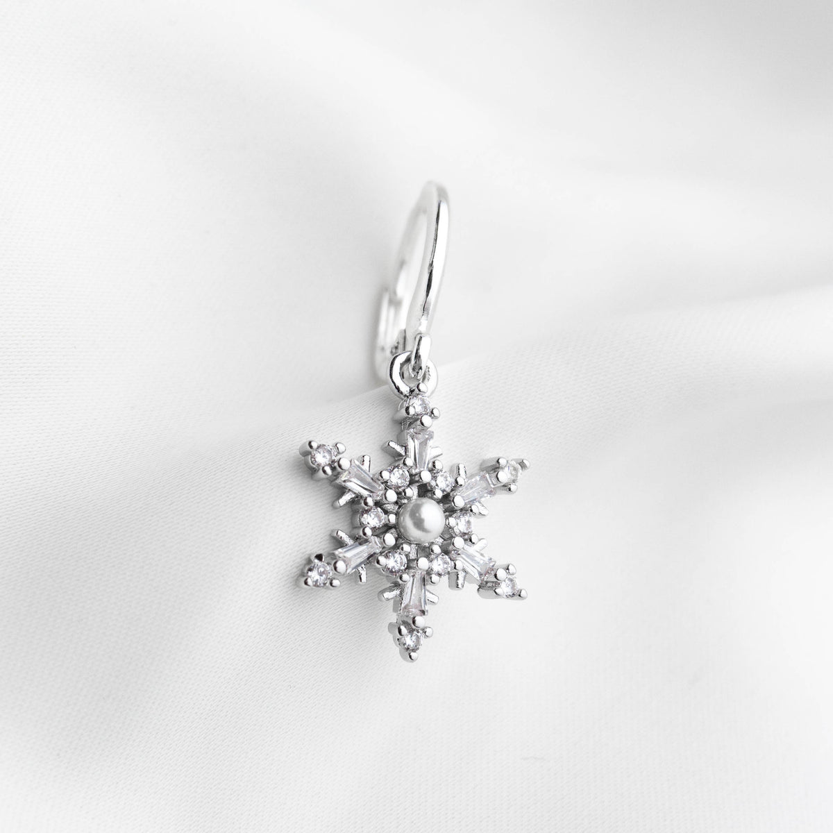 Silver Snowflake Earring