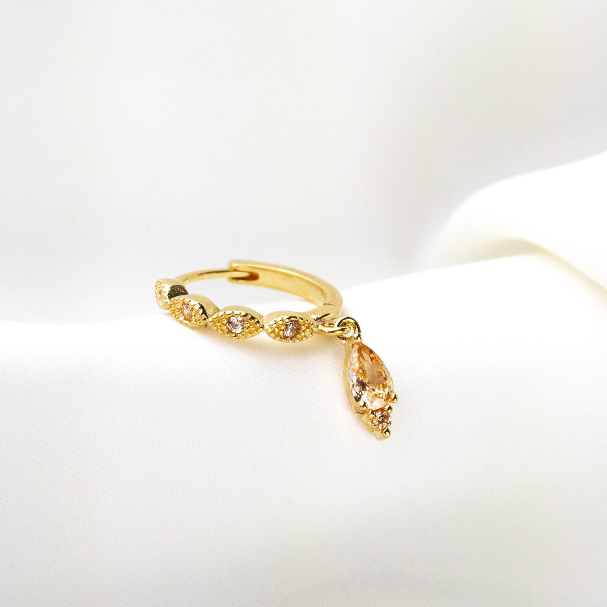 Champagne Drop Delicate Cubic Hoop