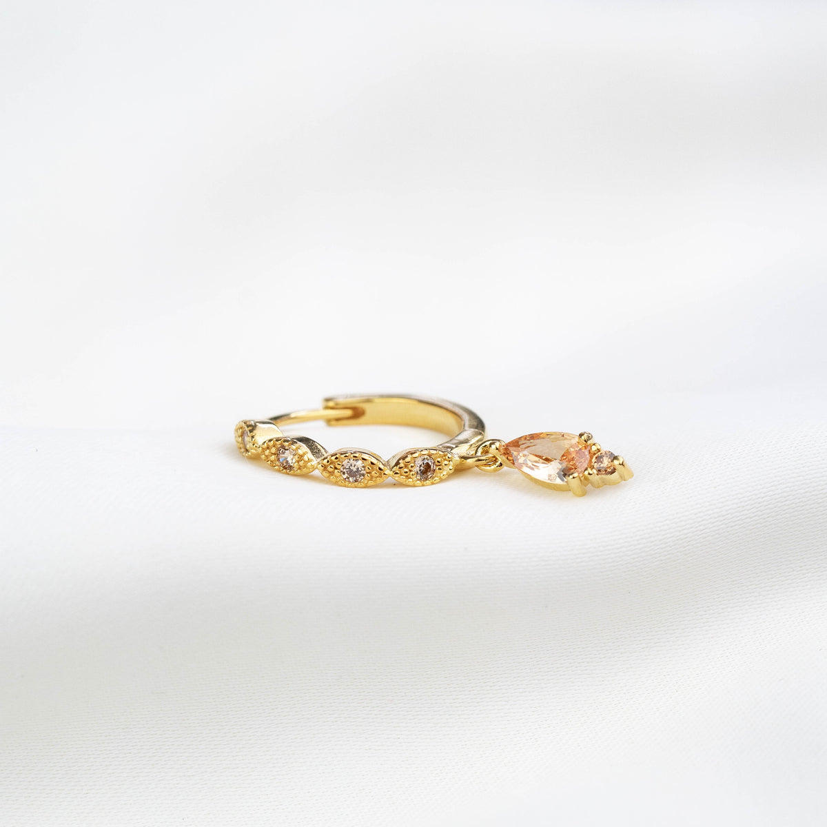 Champagne Drop Delicate Cubic Hoop