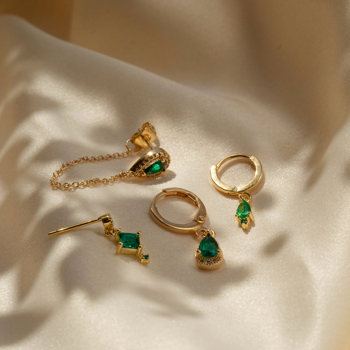 Emerald Delicate Drop Earring