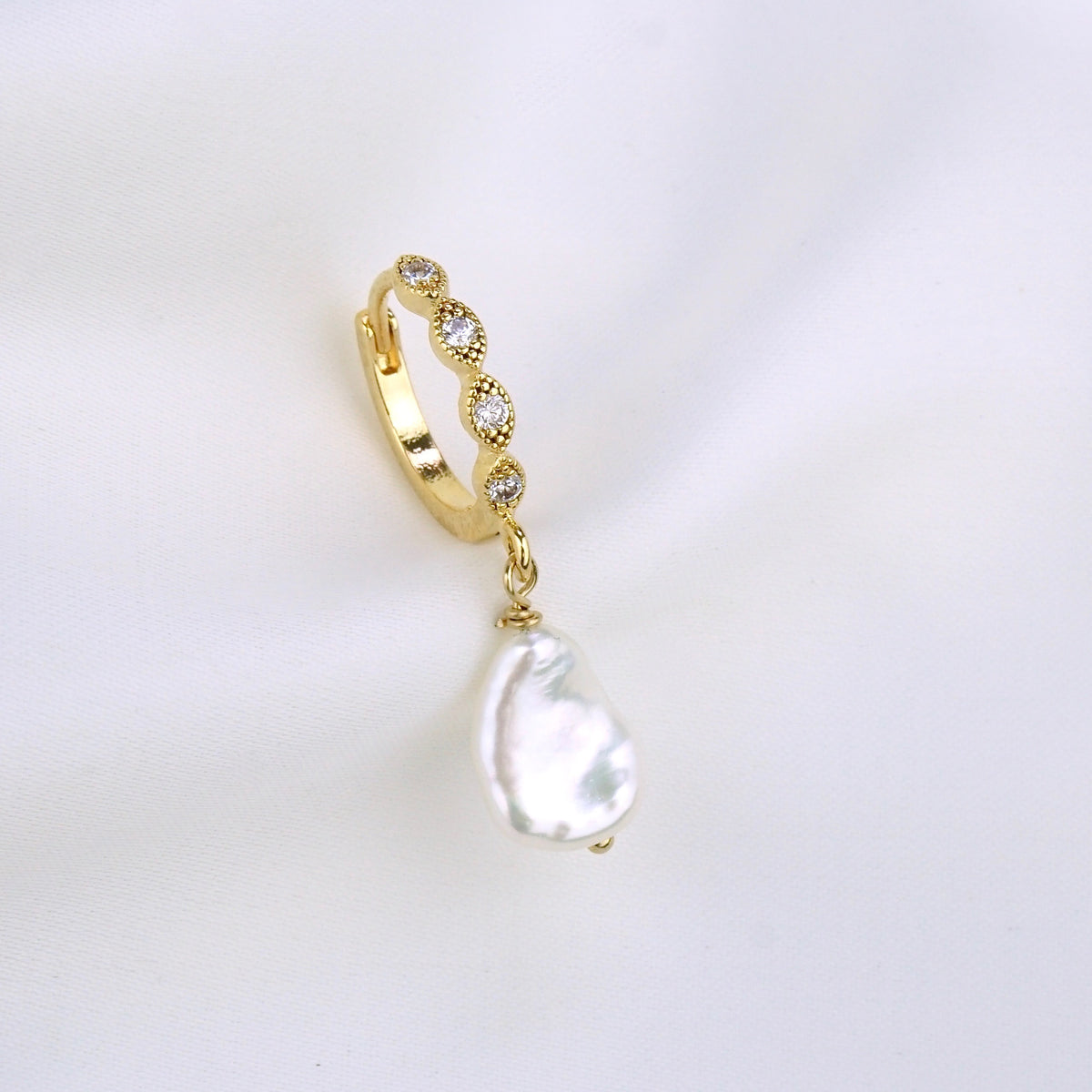 Freshwater Pearl Cubic Earring