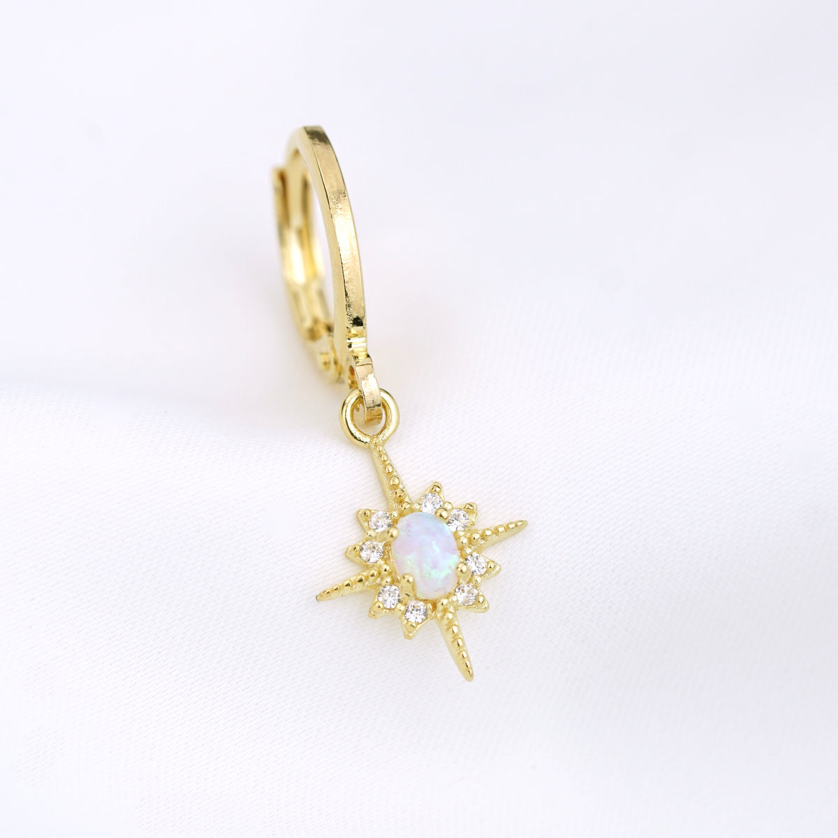 Delicate Opal North Star Earring