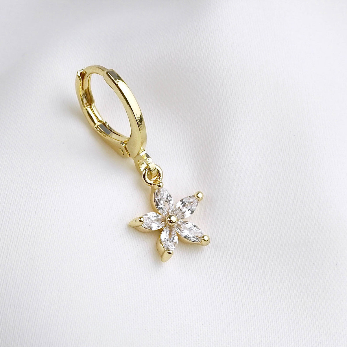 Diamond Flower Earring
