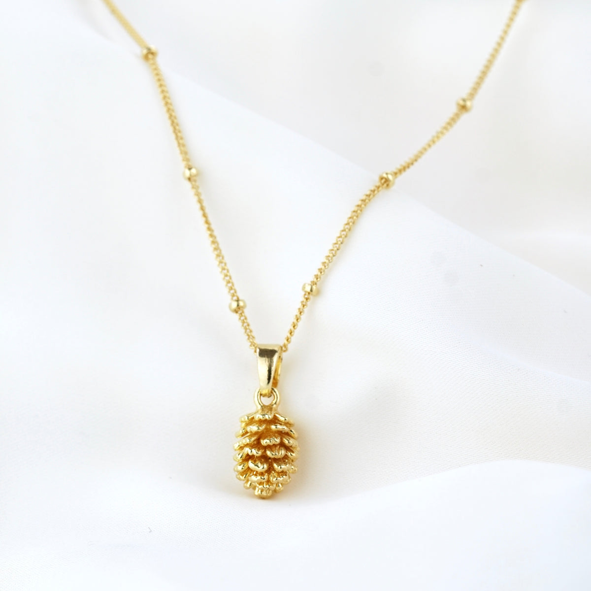Golden Pine Cone Necklace