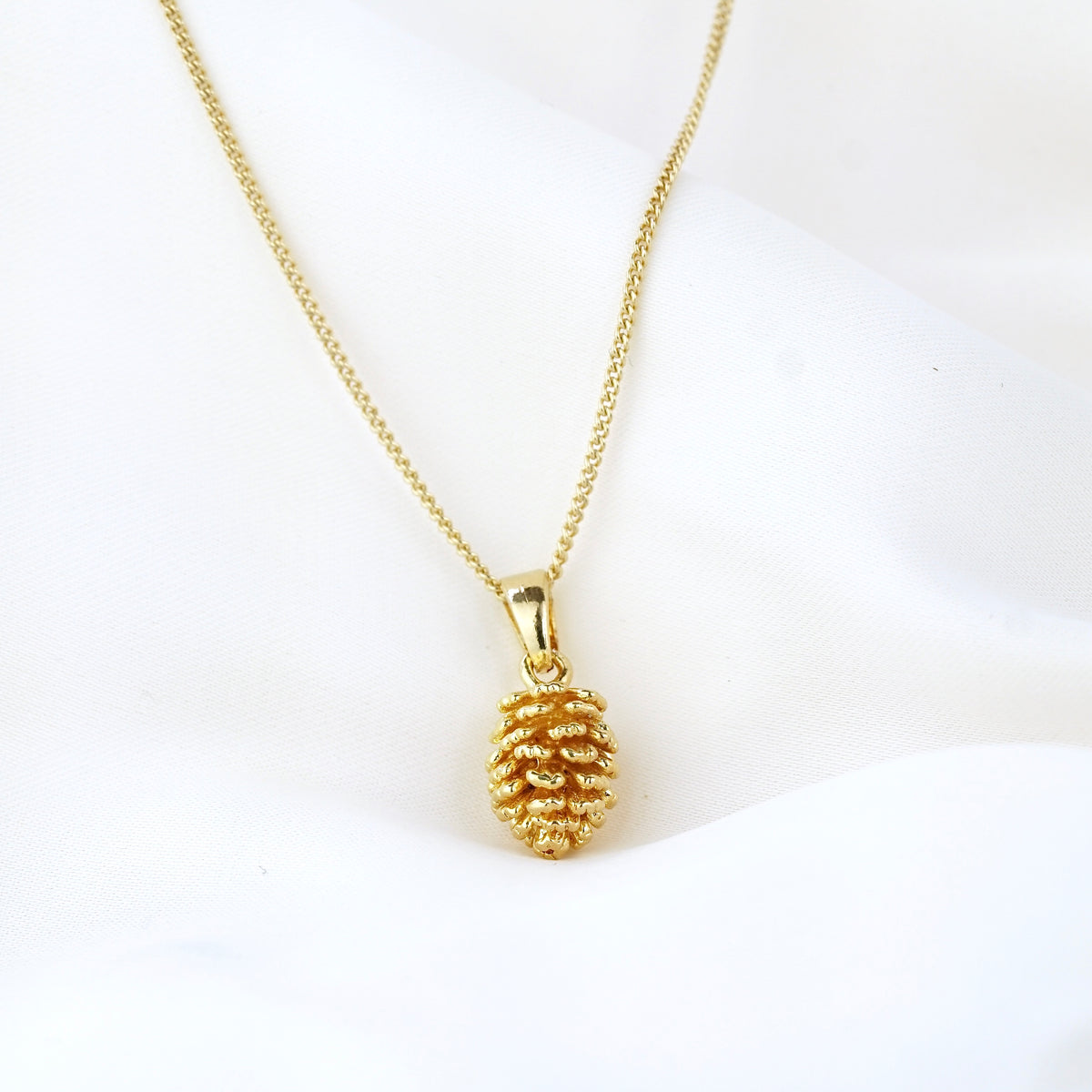 Golden Pine Cone Necklace