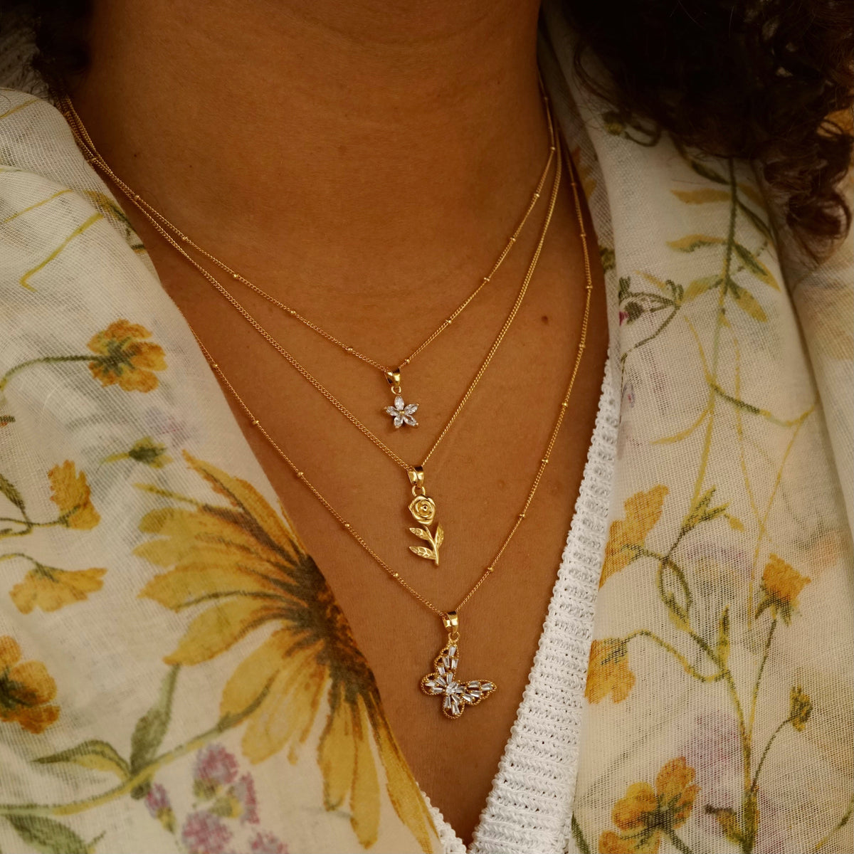 Sparkling Diamonds Butterfly Necklace