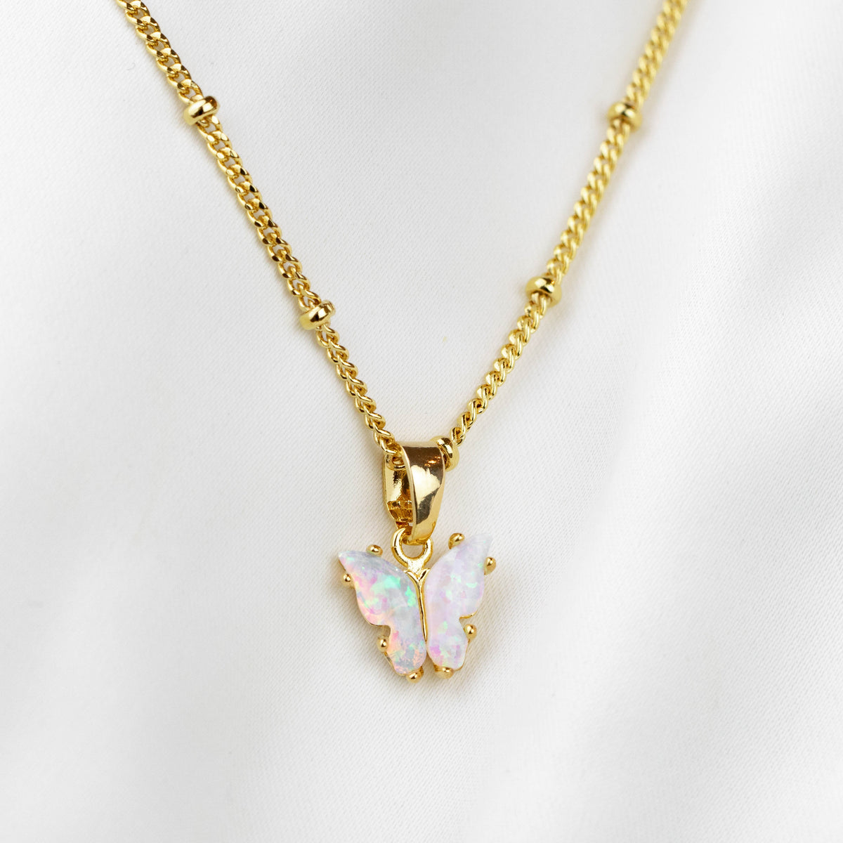 Opal Wings Butterfly Necklace
