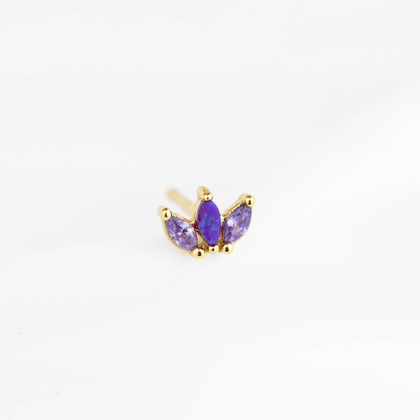 Prim Purple Purple Petal Stud - Primrose Jewellery