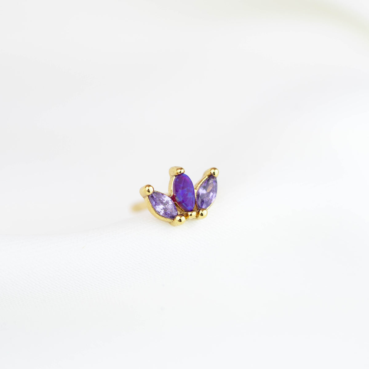 Prim Purple Purple Petal Stud - Primrose Jewellery