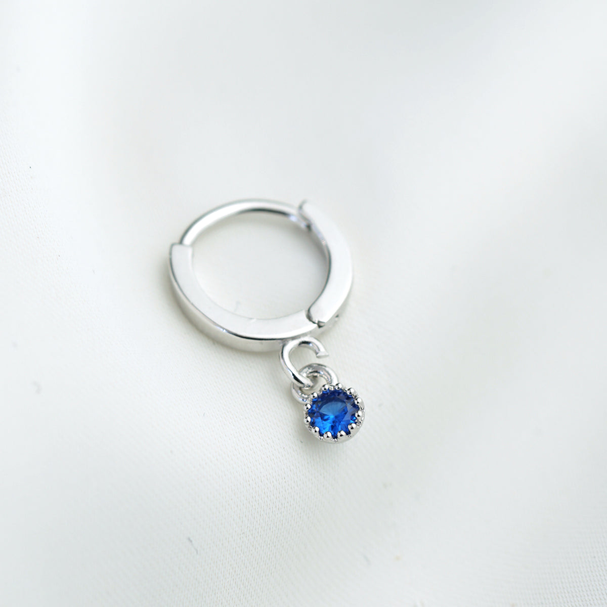 Silver Bohemian Blue Zirconia Earring