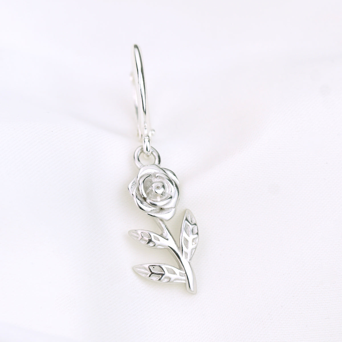 Silver Rose Earring