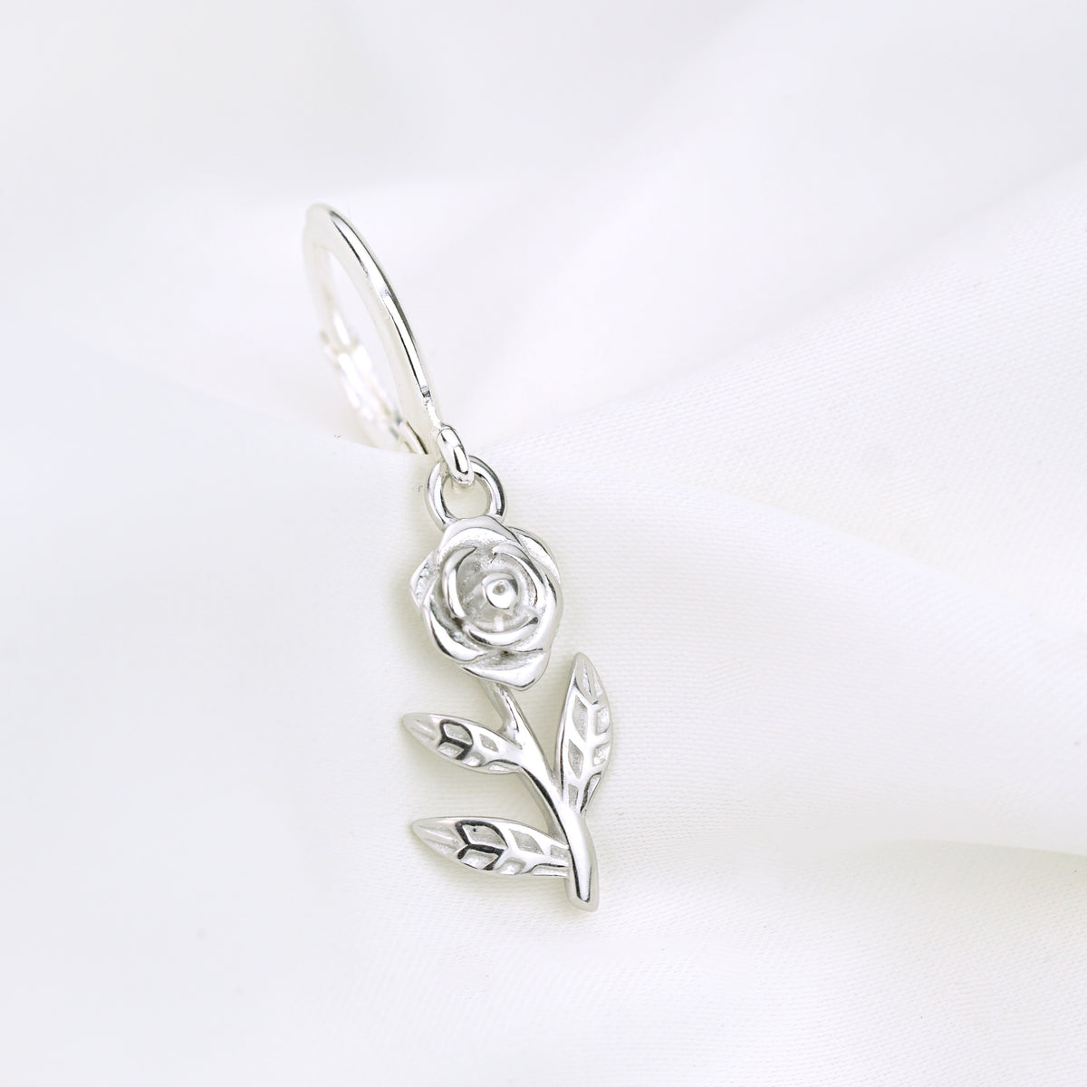 Silver Rose Earring