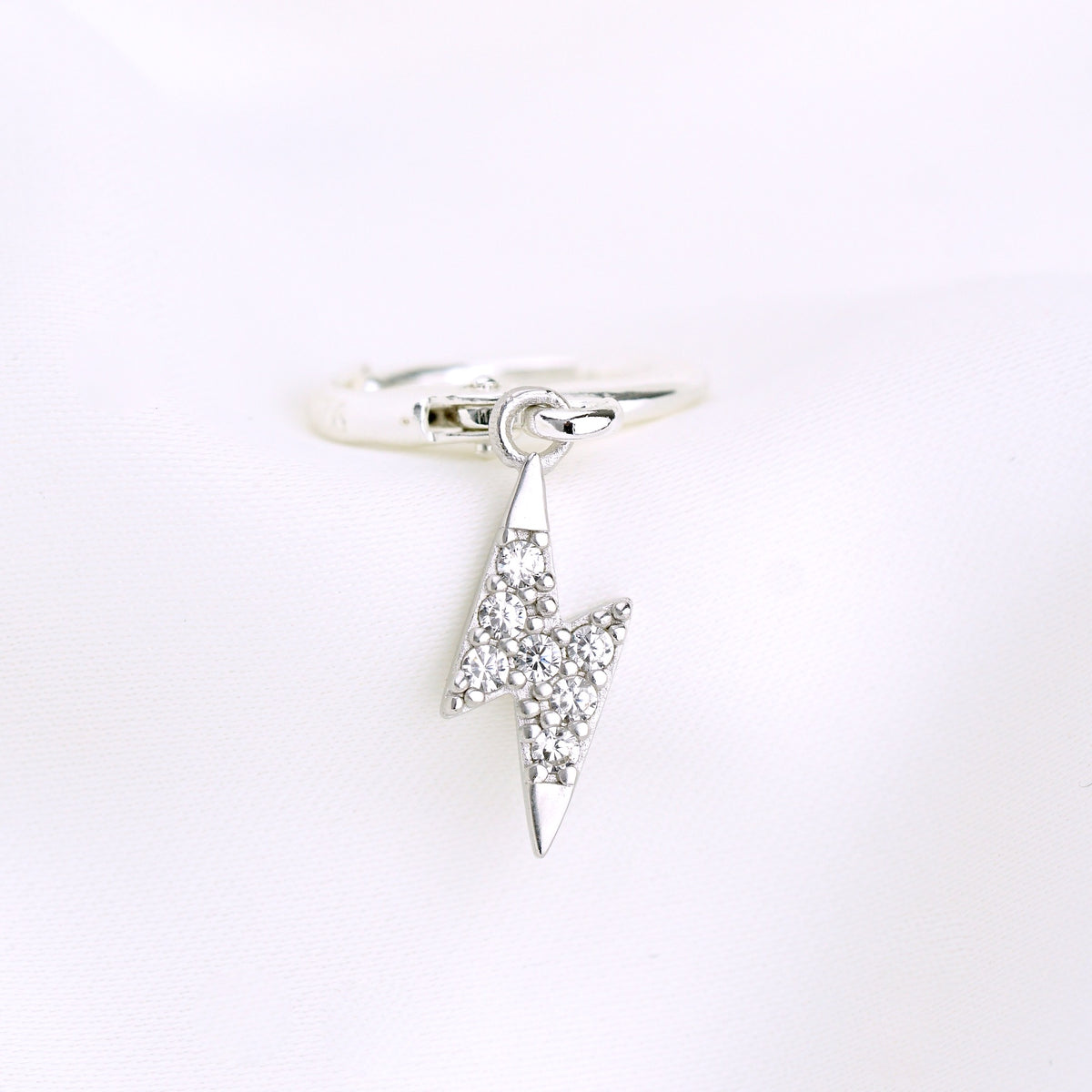 Silver Sparkling Lightning Earring