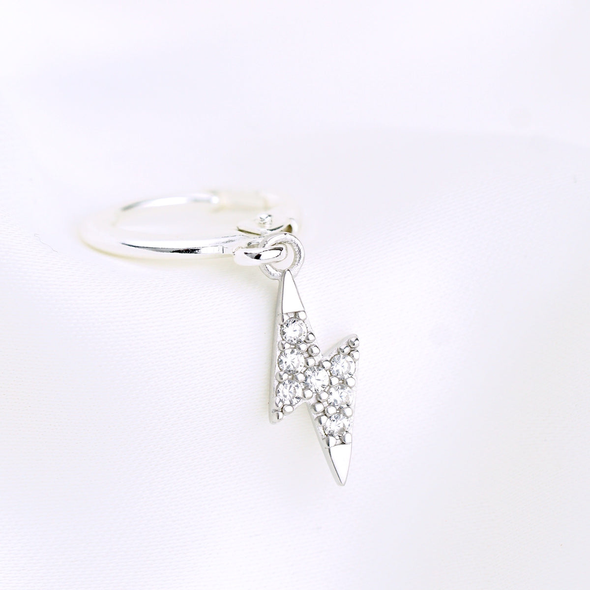 Silver Sparkling Lightning Earring