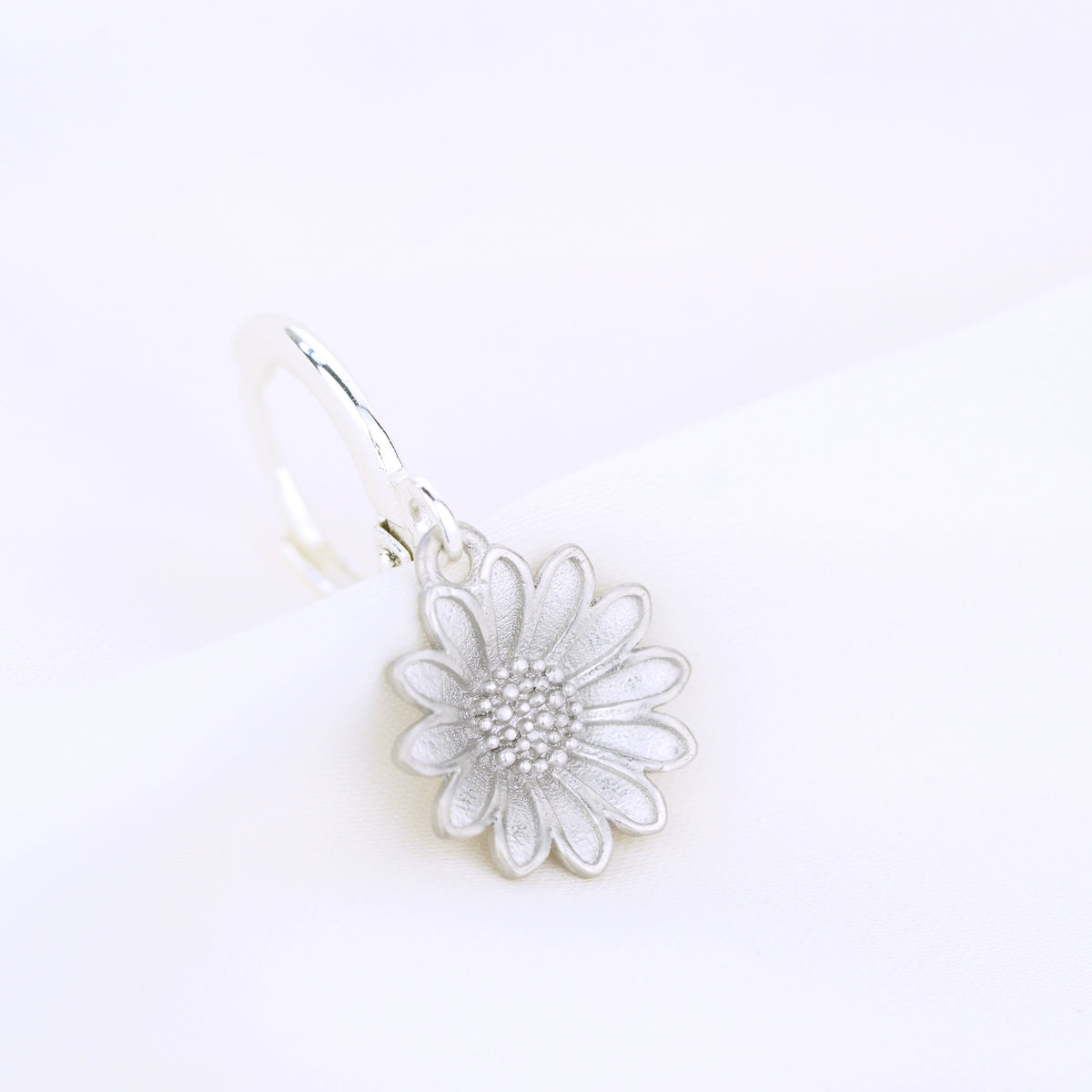 Silver Sunflower Earring