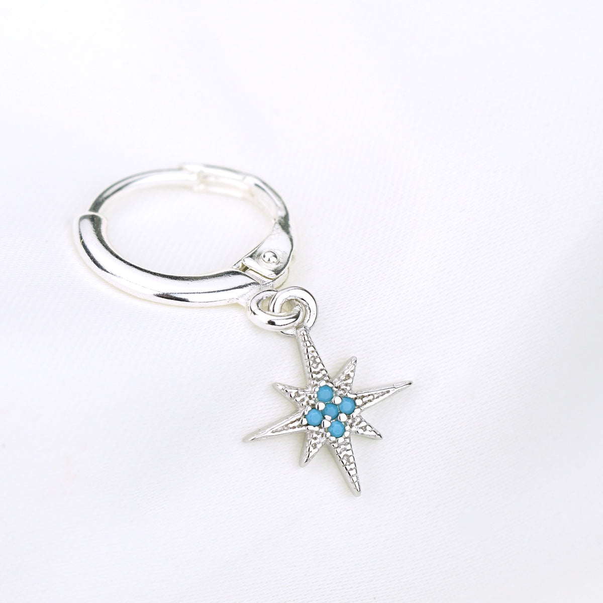 Silver Turquoise North Star Earring