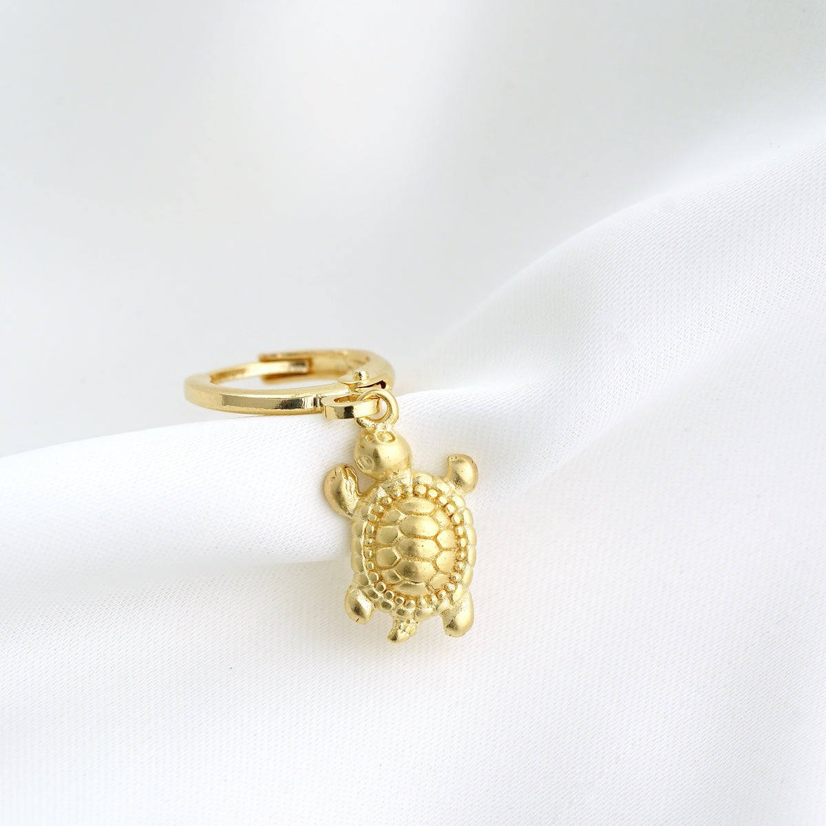 Small Golden Turtle Earring