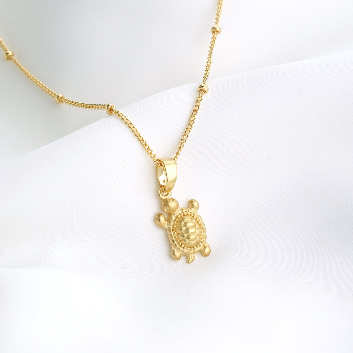 Small Golden Turtle Necklace