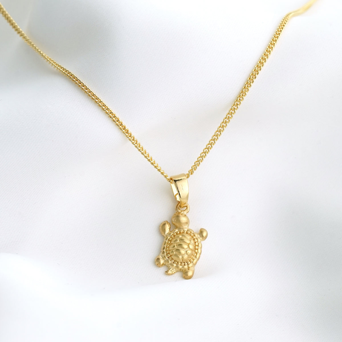 Small Golden Turtle Necklace