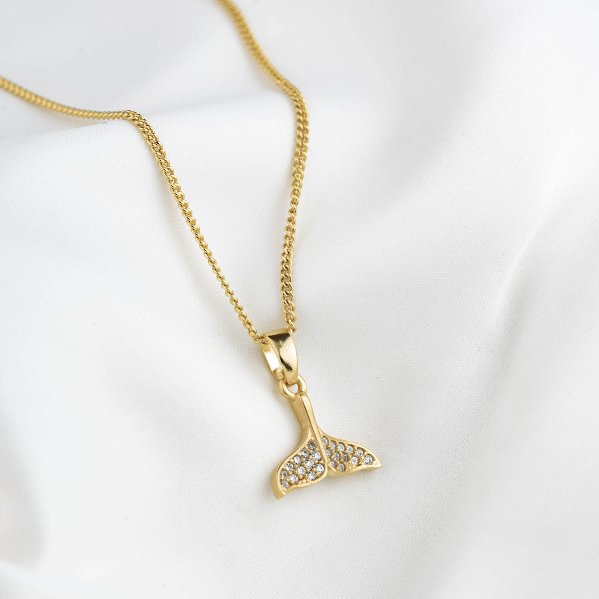 Sparkling Whale Tail Necklace