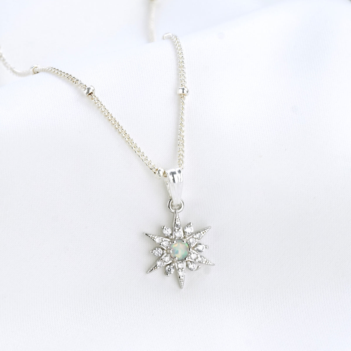 Silver Opal North Star Necklace